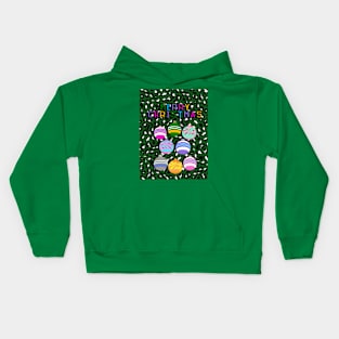 Christmas Green Leopard Print and Baubles Kids Hoodie